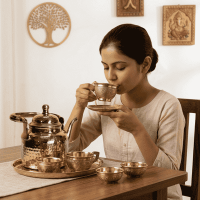 Handcrafted brass cup set